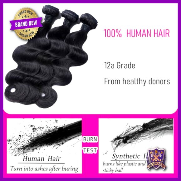 Body Wave Human Hair Extensions 16 18 20 Inch Brazilian Virgin Hair 3 Bundles main image 5
